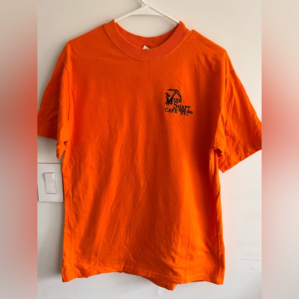 Mine Shaft Cafe BVI Virgin Gorda Orange Mens Size Large
